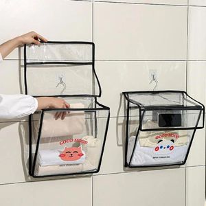 Förvaringslådor Vattentät badrumsväska väggmonterad duschorganisator transparent vägg hängande med för kläder