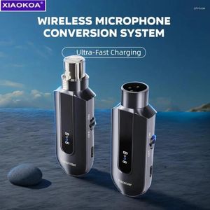 Microfones Xiaokoa trådlöst mikrofonsystem XLR MIC Converter Adapter 2.4 GHz Automatisk sändarinställning för kondensordynamik