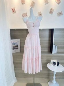 İki parçalı elbise kadın gyaru a-line sıcak spagetti kayış tasarım peri all-mwch frocks zarif tek parçalı patchwork bandage q240511