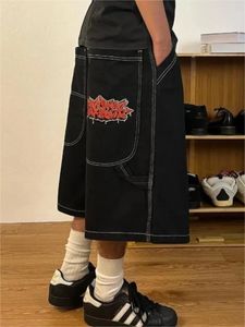 Houzhou y2k vintage workowate dżinsy szorty kobiety streetwear jorts koreańskie harajuku gotyckie dżinsowe spodnie haftowe lato 240511