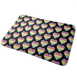 Mattor Pansexual-LGBT Pride Heart Entrance Door Mat Bath Mattor EBM ELEKTRONISK MUSIC INDUSTRI RHYTHM BUSE SYMBOL FORMT TILL