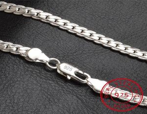 Kolye 5mm 50cm Erkek Takı Bütün Yeni Moda 925 STERLING Gümüş Büyük Uzun Geniş Trendi Erkek Tam Yan Zinciri Kolye için1687516