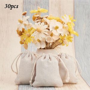 Bolsas de armazenamento Preço de atacado Natural Rescurity Jute Linen Bolsa Bolsa Pacote de Bolsa de Presente Logo Jóias Impredidas Natal