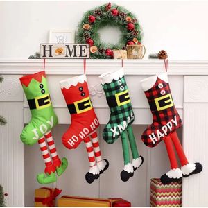 Calze calze con santa claus decorazione Natale adorabile per bambini sacche da regalo caramelle camino natalizi di Natale1027
