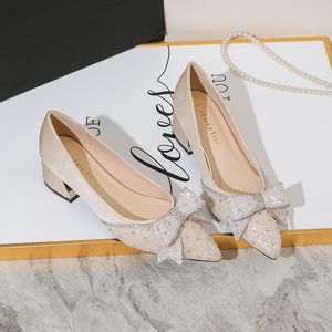 Scarpe firmate di alta qualità di alta qualità scarpe con tacco alto grosso femmina scarpe da punta a punta di punta da donna scarpe da donna comode calzature da donna calzature di cristallo