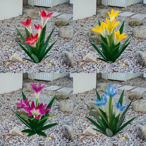 Dekorativa blommor växtprydnader Creative Lily Crafts Outdoor Yard Flower Sculpture Decorations Garden Building Lawn Q4R6