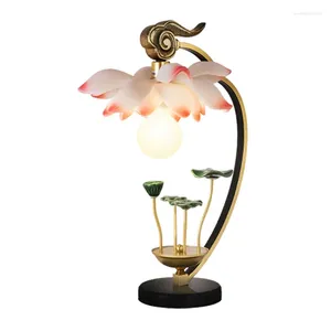 Tischlampen kreative Lotus -Dekoration Einfacher Schlafzimmer Nacht