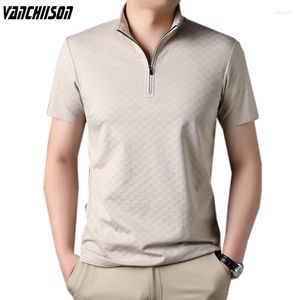 Мужские рубашки Men 50% хлопковая рубашка топы с коротким рукавом воротник для летнего добби ткани корейский стиль повседневная одежда для моды 00781