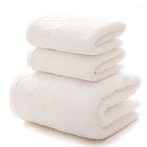 Toalheiro Drop 3pcs/conjunto de algodão Banho de algodão branca Mão de rosto menina/homens Toalhas de retangular do banheiro