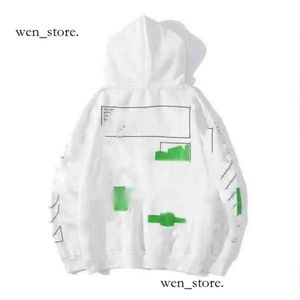 Off White Hoodie Sweatshirts estilo suéter de moda da moda pintada Arrow Stripe Capuz solto e camisetas femininas com capuzes de branco com capuz de alta qualidade 24sss 832