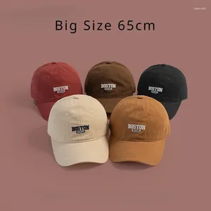 Ballkappen Big Size 63 cm INS Sticked Letter Baseball Cap erreichten den koreanischen gekrümmten Rand Trendy Männer Frühling Herbst