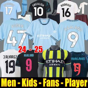 24 25 Fan Player Versione Halanland Soccer Maglie di Bruyne Grealish Kovacic Foden 2023 2024 Shirt da calcio uniforme da calcio uomini Rodrigo Alvarez Gvardiol Doku