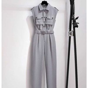 Kvinnors jumpsuits rompers solida casual jumpsuits koreansk stil överdimensionerad vintage slanglösa playsuits sommar en bit kläder overaller för kvinnor kläder y240510