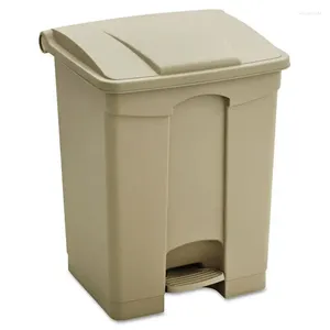 Storage Bottles Large Capacity Plastic Step-On Receptacle 17gal Tan