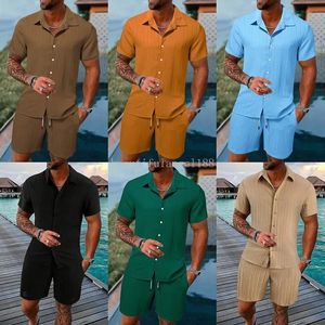 Summer 2 Piece Set Tracksuits For Men T Shirt Beach T-shirt Mens korta uppsättningar Tshirt 2st Sportwear US Size Casual Shirt and Shorts Set Two Piece Outfits Jogging Suit