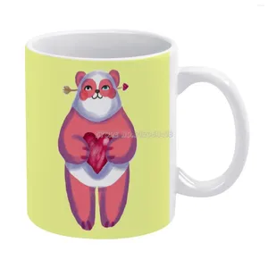 Mugs Panda Of Love Coffee Porcelain Mug Cafe Tea Milk Cups Drinkware For Fathers Day Gifts Valentines Heart Bear Cute