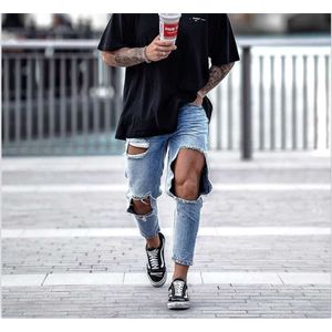 jeans New big holes Fashion men's trousers Men's Slim-fit pants M513 45