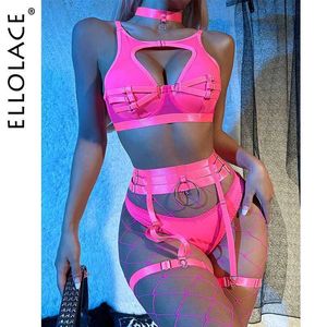 Sexy Set Ellolace Female Lingerie Sensual Underwear Cut Out Top Fishing Net Stocking Erotic Intimate Fantasy Bra And Panty Sets Q240511