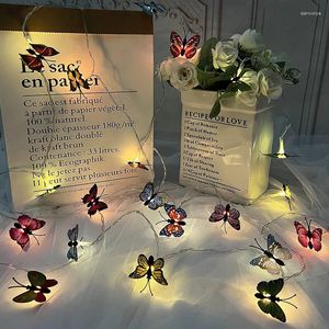 Party Decoration LED String Lights Butterfly Leaf Ivy Garland Hanging Plants Battery Operated Fairy Light Outdoor Garden Home Decor