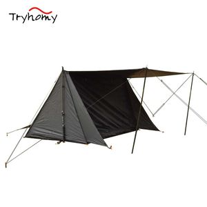 Tendas e abrigos ao ar livre de sol 1-2 Personagem de acampamento com telhado 210d portátil à prova d'água TentQ240511