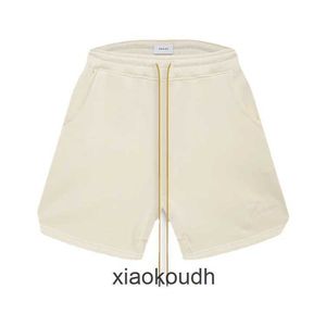 Rhude High end designer shorts for trendy Embroidery Letter Solid Color Drawstring Shorts High Street Fashion Casual Sports Mens Summer With 1:1 original tags