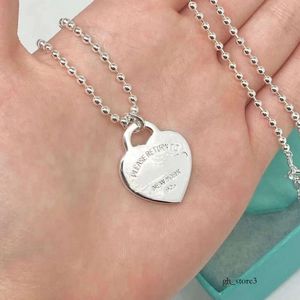 TiffanyJewelry Heart Necklace Necklace Designer for Women Jewlery Jewelry Heart HighバージョンS925 Sterling Silver CoブランドビーズネックレスはファッショナブルなSimp 978です