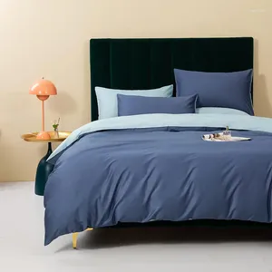 Sängkläder sätter täcke täckning satin bomull king storlek fast färg lyxig hög kvalitet set juego de cama lak