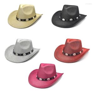 Boinas brilham Cavaleiro de Hat de Cowboy para Bachelorette Party Versatile Club Stage Bar