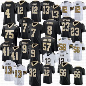 Chris Olave Football Trikot Derek Carr Tyrann Mathieu zeichnete Brees Alvin Kamara Thomas Taysom Hill Marshon Lattimore Taliese Fuaga Shaheed Horvath Bresee Gleason