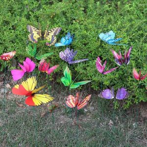Decorações de jardim 50pcs Planter de borboleta Decorção Arranjo à prova d'água Decoração colorida ao ar livre