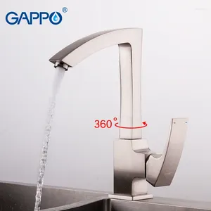 Küchenarmäuren Gappo Messing gebürstet Wasserhahn Deck montiertem Mixer Tap 360 Grad Rotation kaltes Wasser Spüle G4007-5