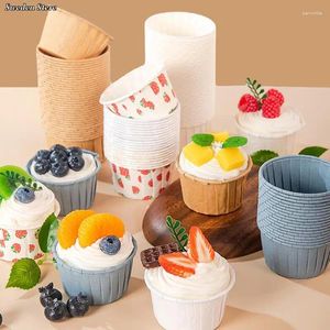 Backformen 50pcs Muffin Desserthalter Cupcake Liner DIY Cake Wrappers Cup Tably Hülle Backpapierbecher Party Lieferungen 5 4 6,5 cm