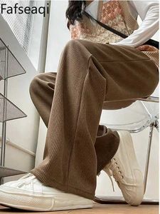 Женские брюки Capris 2024 Осенние мешковатые брюки для женщин Элегантные классические мягкие комфортные брюки с высокой талией прямой брюки женские брюки Y240509