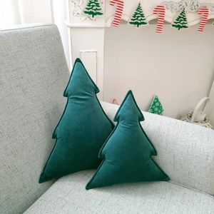 Cuscino personalizzato albero di Natale in velluto verde decorativo morbido di Natale morbido inverno liscia liscia