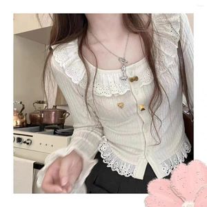 Women's Knits Winter Kawaii Knitted Cardigan Women Japanese Lolita Sweet Sweater Coat Female Casual Korean Fashion Slim Elegant 2024