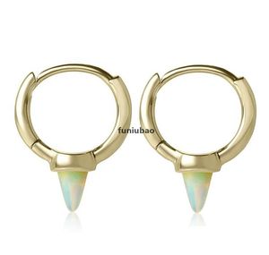 JH 925 Sterling Silver Vermeil Jewelry Mini Small Huggie Hoop With Opal Turkoises Spike Earring for Women CX2008012585912