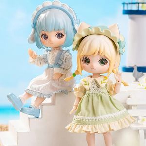 Liororo Summer Island Blind Random Box Toy Guess Bag OB11 1/12BJD Doll Action Character Surprise Mysterious Box Girl Gift 240426