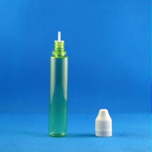 100 Stücke 30 ml Plastik Droper Flasche Grün Grüne Farbe Sehr transparent mit doppelt Proof Caps Kindersicherheit Dieb Safe lange Brustwarzen XVJPR BIKW