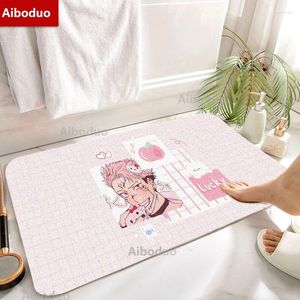 Баня коврики aiboduo 50x80cm jujutsu kaisen yuji itadori pink homebal set anime anime non slip door mat room мягкая