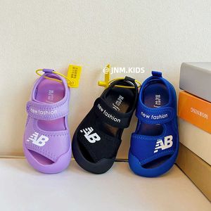 Sandals Korean version of childrens sports sandals summer boys lightweight mesh shoes girls Lycra beach baby toe H240513