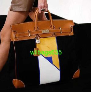BKレザーハンドバッグ信頼できる高級ハイエンド50プラチナバッグフルレザーキャンバスユニセックスハンドバッグ