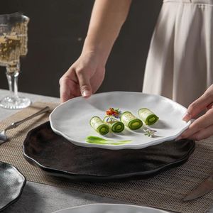 Plates Frosted Ceramic Western Plate Flower Shape Vegetable Salad Platter Home Pasta Steak Dinner Disc Fruit Bread Dessert Dish