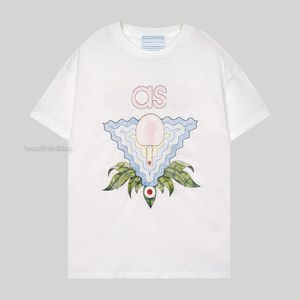 W740616 남성 티셔츠 셔츠 탑 티셔츠 스포티 한 여자 티 트렌드 디자이너 면화 Tshirts 의류 거리 반바지 소매 의류