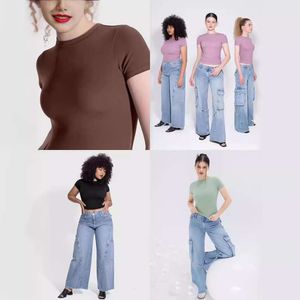 Слегка одежда, весенние/летние топы, женские модные футболки с небольшим размером в больших размерах, женщины F51317