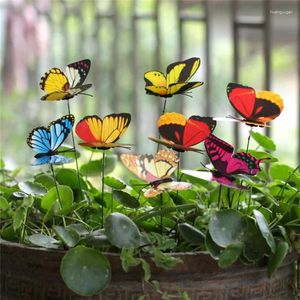 Decorazioni da giardino 6 pezzi/set simulazione farfalle fioriera fioriera colorata farfalla stake decorazione decorazione esterno
