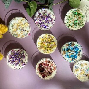 5st Candles Mini Crystal Flower Tealight Candle Herbs Energy Candles With Crystals For Spells Gästgåva Socken Ljus grossist