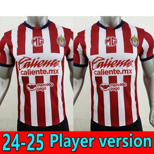 Версия игрока Chivas de Guadalajara Soccer Jerseys 24 25 Liga MX I. Brizuela A. Vega J. Sanchez S. Flores Футбольная рубашка T F. Beltran Gonzalez G. Orozco Men Fan Fan Fan