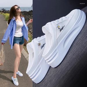 Fitness Shoes White feminino 2024 Verão coreana da Wild Students Sneakers Mulheres inspiram a superfície de malha casual casual