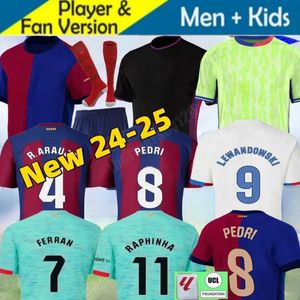 24 25 Jerseys de futebol de Pedri Gavi Lewandowski FC Ferran Camiseta de Futbol Lamina Yamal Cubasi 2024 Camisa de futebol Karolg Anolecrab Kits