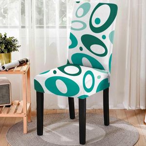 椅子は幾何学的パターングリーンシリーズ家庭用防塵クッションカバー取り外し可能なダイニングプロテクタースパンデックスルームの装飾